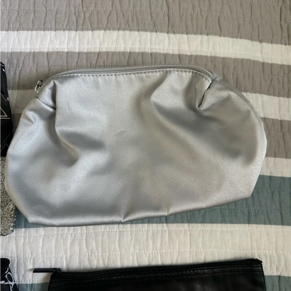 Lot 4 Makeup Bags Sephora OFRA Black Glitter Silver